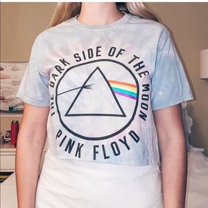Tie Dye Pink Floyd Crop Top